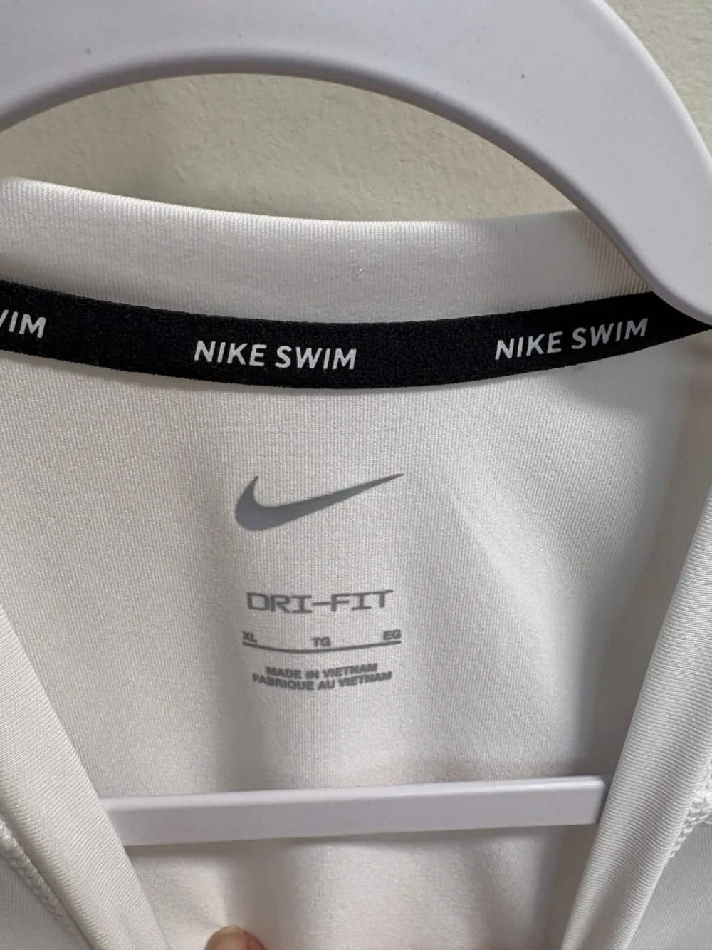 Nike Kids Long-Sleeve White Swim Shirt